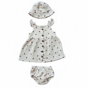 Rabbit Bear White and Red Ladybug Baby Outfit Set